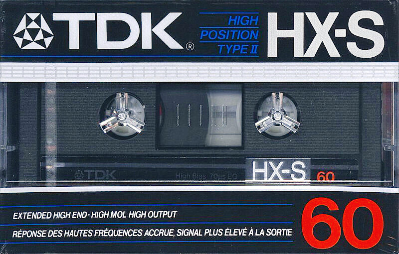 Compact Cassette TDK HX-S 60 Type II Chrome 1986 North America
