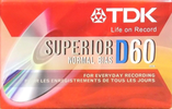 Compact Cassette TDK D 60 "Superior D 63952698C" Type I Normal 2008 North America