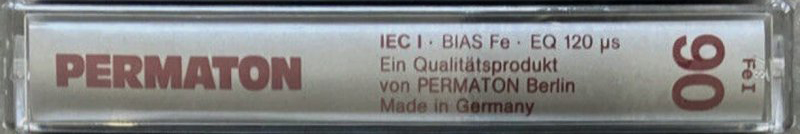 Compact Cassette Permaton Ferro Plus I 90 Type I Normal 1987 Germany