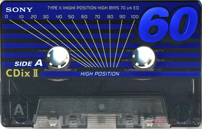 Compact Cassette Sony CDix II 60 "C-60CDX2D" Type II Chrome 1996 Japan