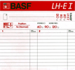 Compact Cassette BASF LH Extra I 90 "LH-E I" Type I Normal 1985 Europe