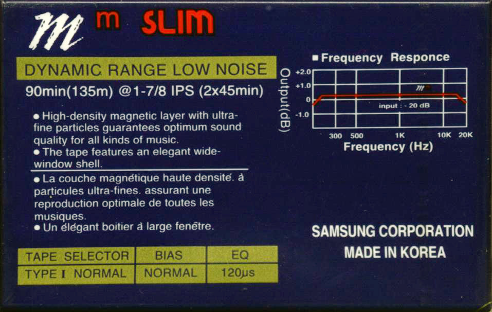 Compact Cassette Samsung MM 90 Type I Normal 1993 South Korea