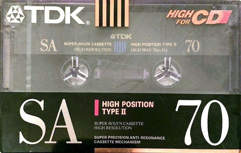 Compact Cassette TDK SA 70 "SA-70M" Type II Chrome 1990 Japan