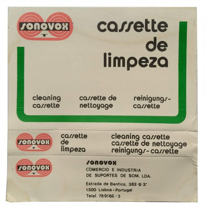 Compact Cassette Sonovox Cleaning Cassette 1980 Portugal