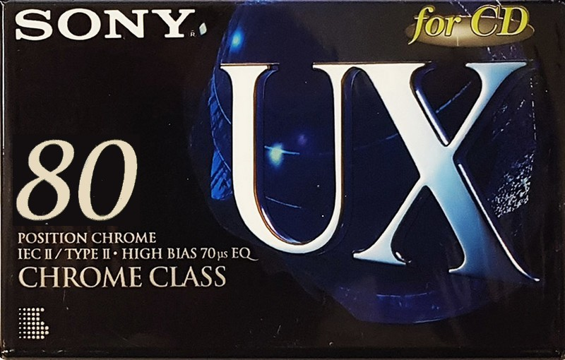 Compact Cassette Sony UX 80 "C-80UXA" Type II Chrome 1995 Europe