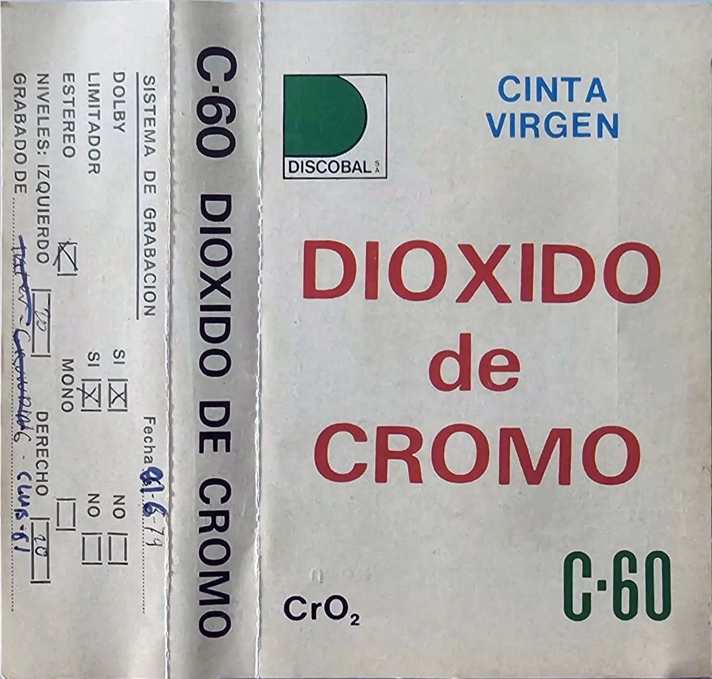 Compact Cassette Discobal 60 Type II Chrome 1979 Spain