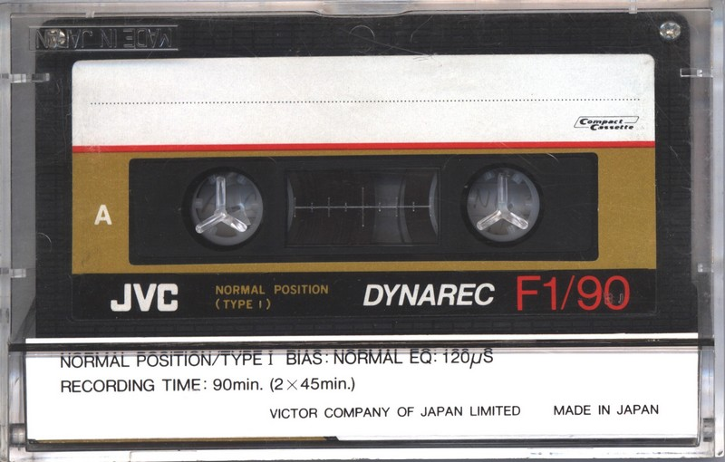 Compact Cassette JVC Dynarec F1 90 Type I Normal 1983 Europe