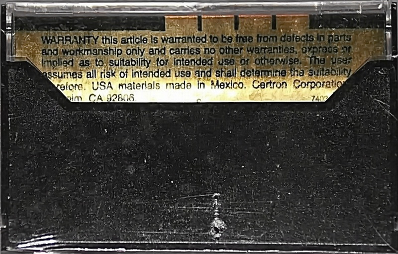 Compact Cassette Certron HE 90 Type I Normal 1978 USA