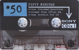 Compact Cassette Sony CDix I 50 "C-50CDX1a" Type I Normal 1992 Japan