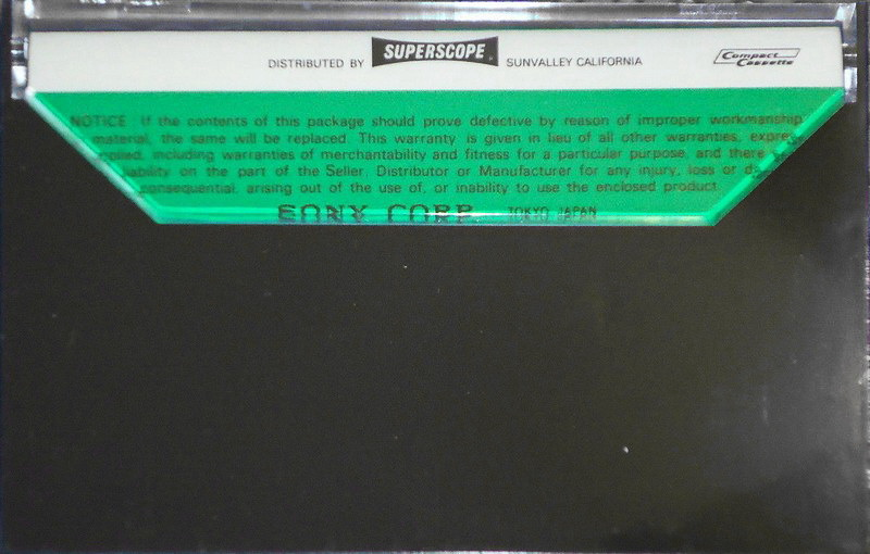 Compact Cassette Sony 90+2 "High Fidelity" Type I Normal 1974 USA