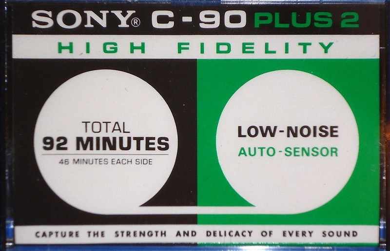 Compact Cassette Sony 90+2 "High Fidelity" Type I Normal 1974 USA