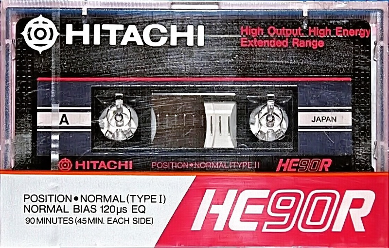 Compact Cassette Hitachi HE 90 "HE90R" Type I Normal 1985 Japan