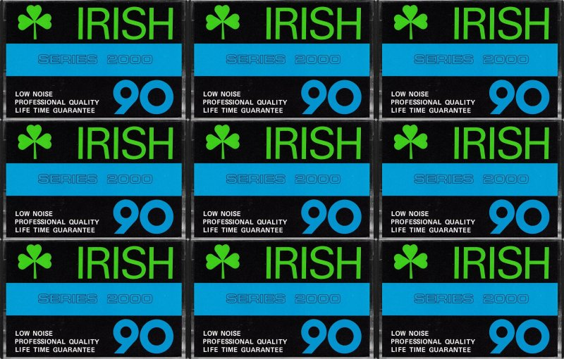 Compact Cassette Irish Series 2000 90 Type I Normal 1982 Hong Kong