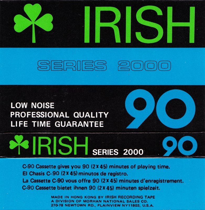 Compact Cassette Irish Series 2000 90 Type I Normal 1982 Hong Kong