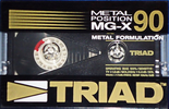 Compact Cassette Triad MG-X 90 Type IV Metal 1986 North America