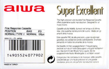 Compact Cassette Aiwa FRC 60 "SE Super Excellent" Type I Normal 1988 Europe