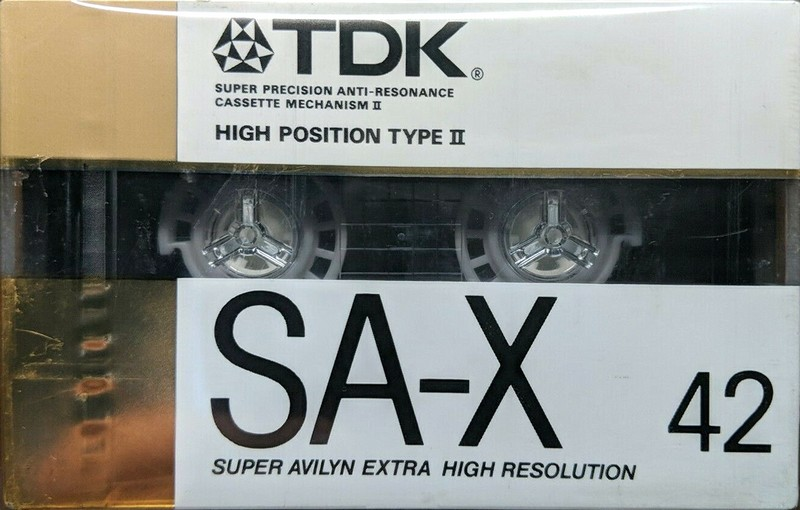 Compact Cassette TDK SA-X 42 "SA-X42G" Type II Chrome 1988 Japan