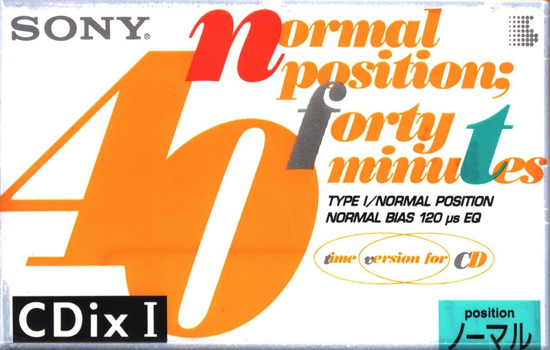 Compact Cassette Sony CDix I 40 "C-40CDX1b" Type I Normal 1994 Japan