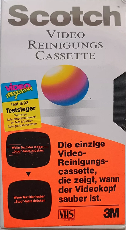 VHS, Video Home System Scotch Cleaning Cassette 1993 Germany