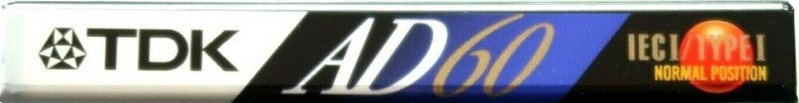 Compact Cassette TDK AD 60 "AD-60" Type I Normal 1992 Thailand