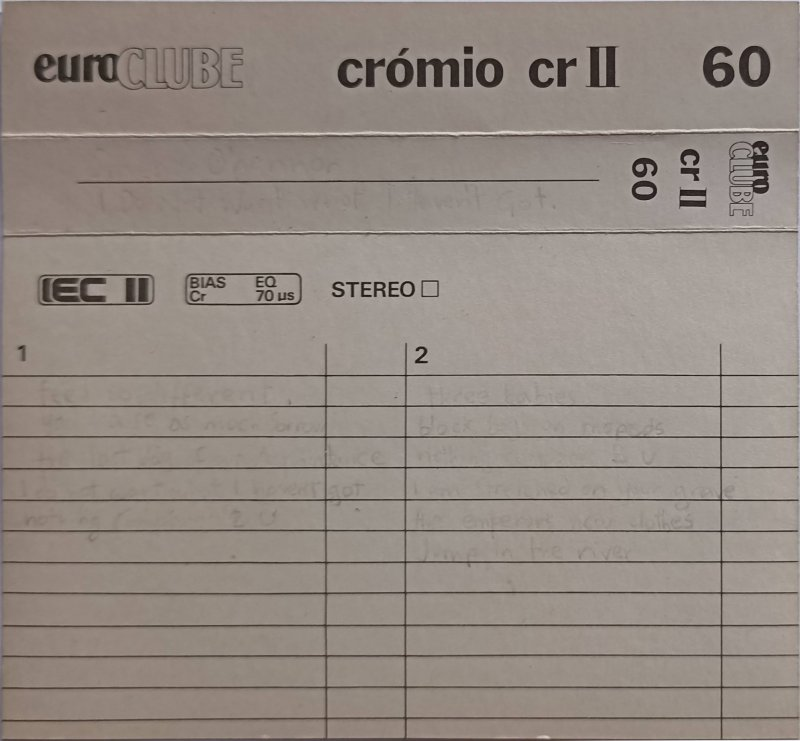Compact Cassette Euroclube cr II 60 Type II Chrome Portugal