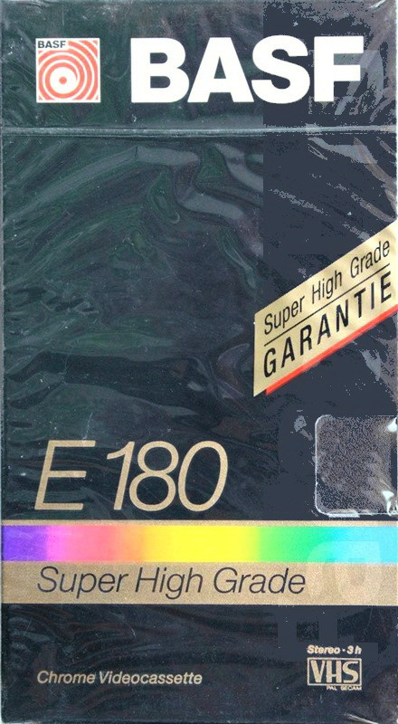 VHS, Video Home System BASF super HG 180 Type II Chrome 1988 Europe