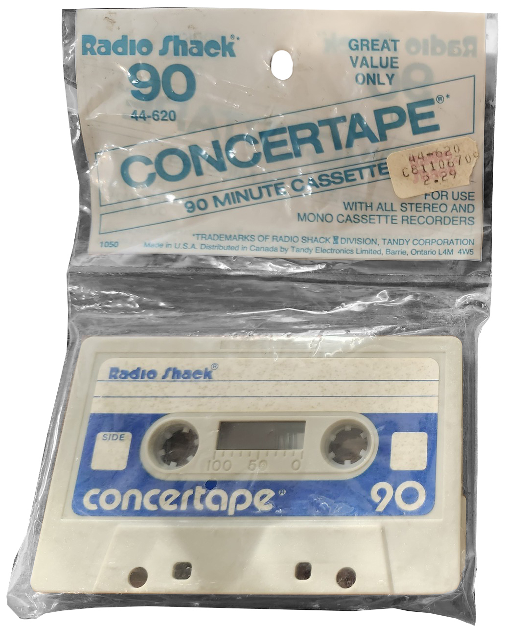 Soft Pack Radio Shack Concertape 90 Type I Normal USA