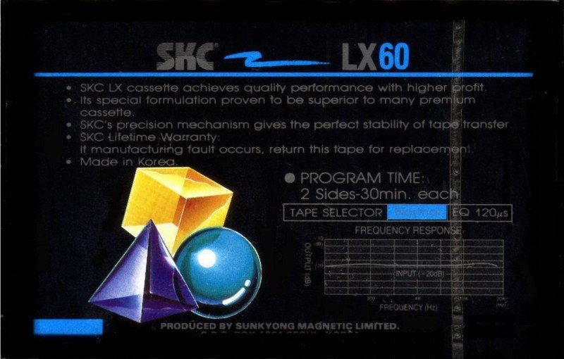 Compact Cassette SKC LX 60 Type I Normal 1990 Europe