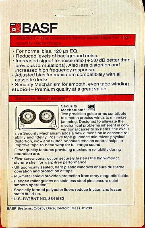 Blister BASF Studio I 90 Type I Normal 1979 USA