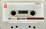 Compact Cassette KDK D 60 Type I Normal 1973 Worldwide
