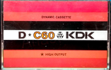 Compact Cassette KDK D 60 Type I Normal 1973 Worldwide