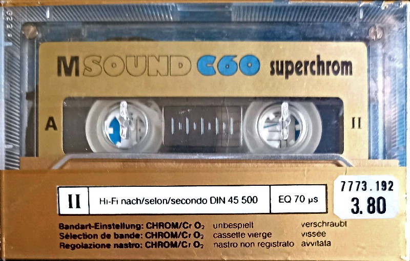 Compact Cassette M Sound 60 Type II Chrome 1982 Europe