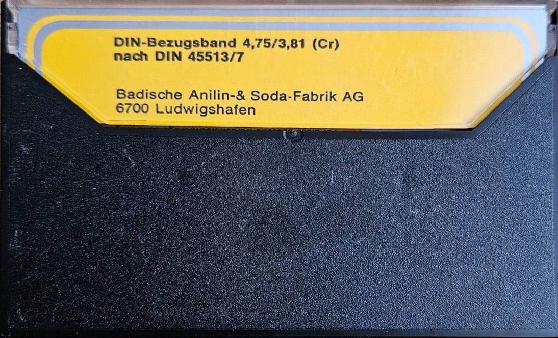 Compact Cassette BASF "DIN-Bezugsband 4,75/3.81 (Cr)" Test Cassette Germany