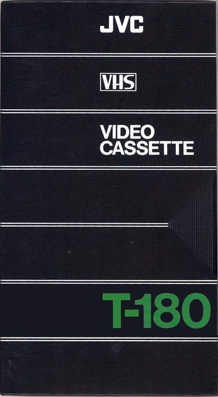 VHS, Video Home System JVC 180 "T-180" Type I Normal 1977 USA