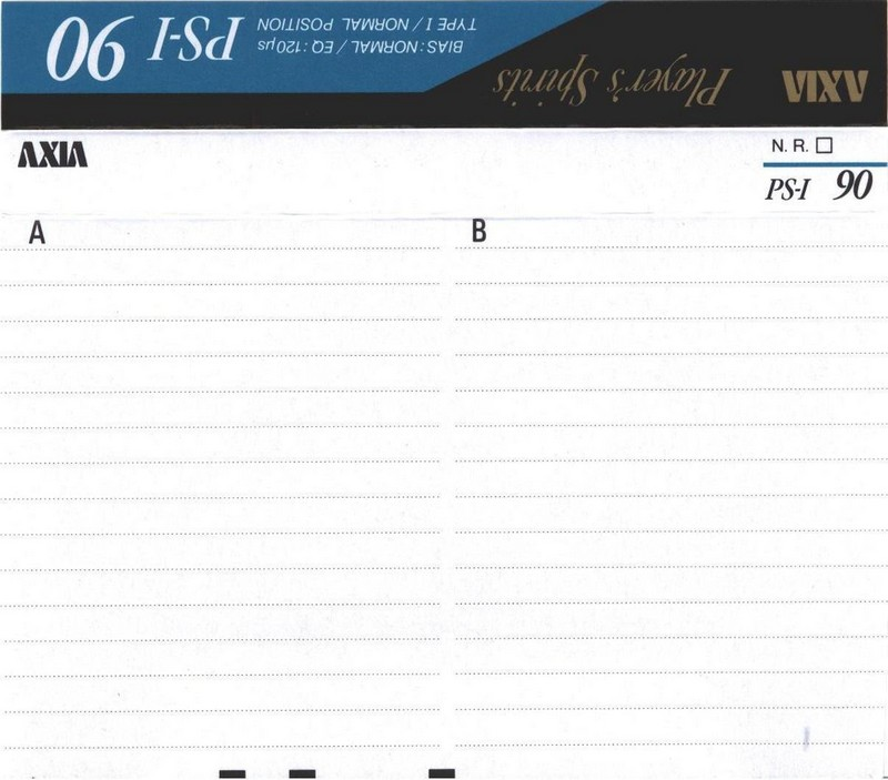 Compact Cassette AXIA PS-I / PS-1 90 "PS-1 B 90" Type I Normal 1991 Japan