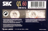 Compact Cassette SKC QX 60 Type II Chrome 1995 Worldwide