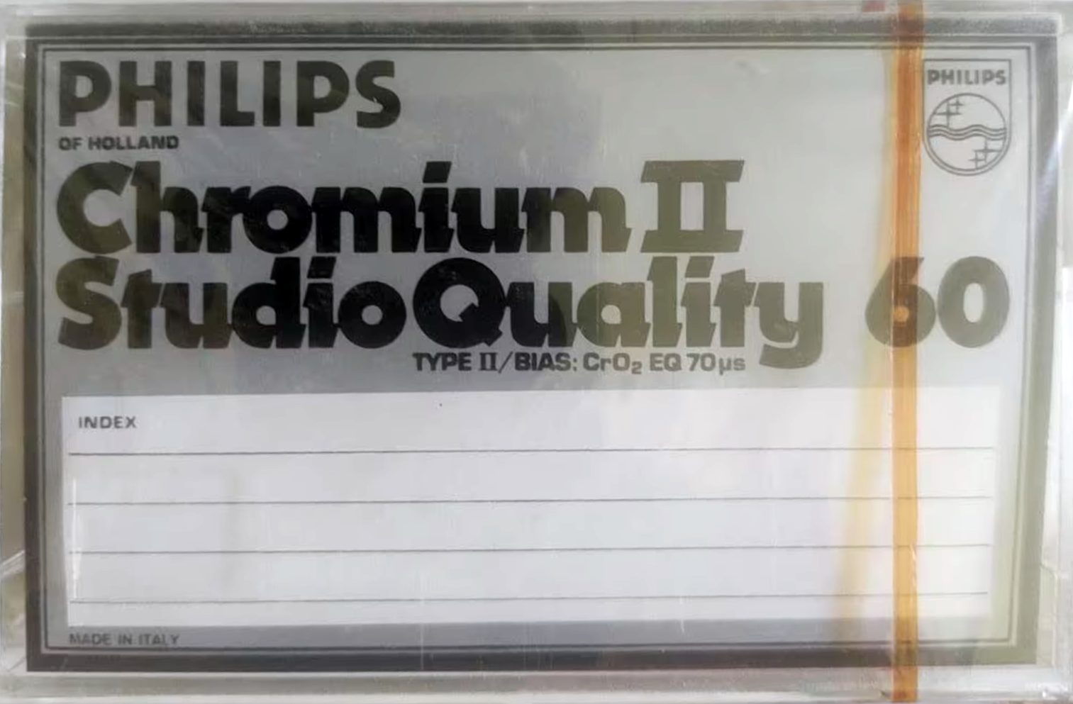Compact Cassette Philips Studio Quality 60 Type II Chrome 1981 Europe