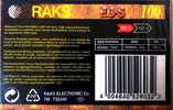 Compact Cassette RAKS ED-S 100 Type I Normal 1993 Europe