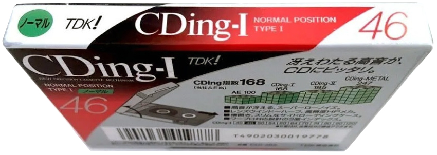 Compact Cassette TDK CDing 1 46 "CD1-46A" Type I Normal 1993 Japan