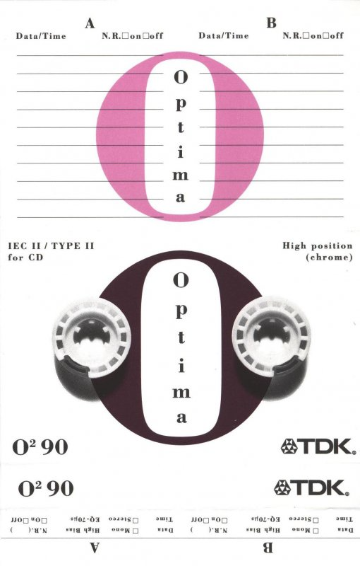 Compact Cassette TDK Optima 90 "O2" Type II Chrome 1997 Europe