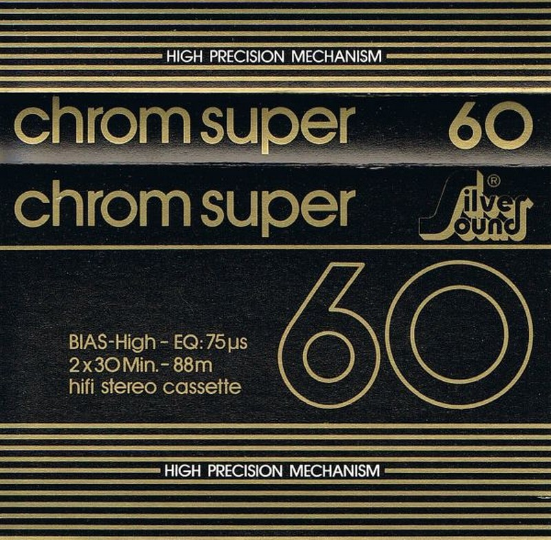 Compact Cassette Silver Sound Chrom Super 60 Type II Chrome 1987 Germany