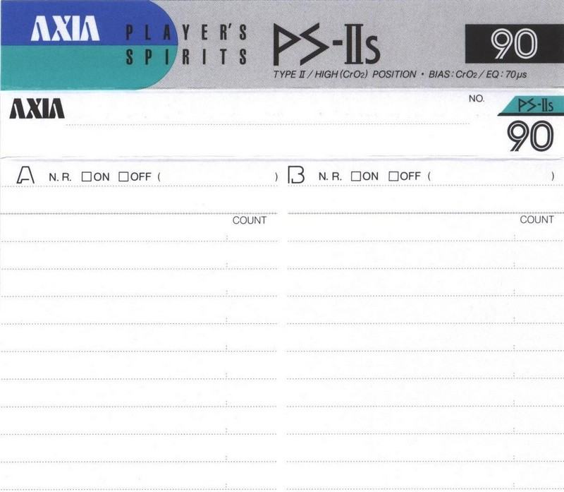 Compact Cassette AXIA PS-IIs 90 Type II Chrome 1987 Japan