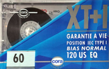 Compact Cassette Cora XT 60 "XT+I" Type I Normal Belgium