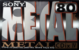 Compact Cassette Sony CDix IV 80 "C-80CDX4A" Type IV Metal 1992 Japan