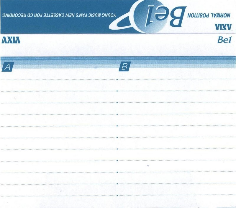 Compact Cassette AXIA Be 1 80 Type I Normal 1996 Japan