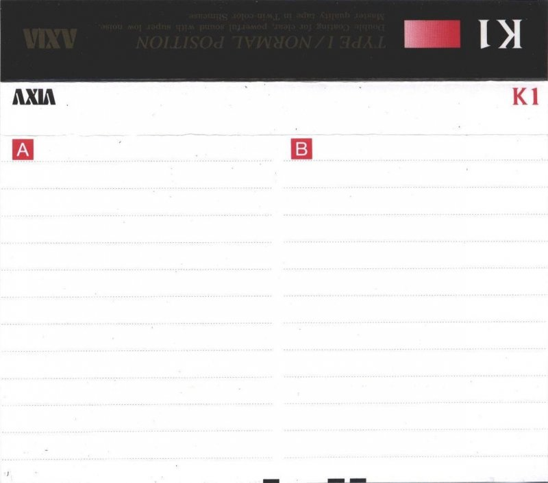 Compact Cassette AXIA K1 50 "K1B 50" Type I Normal 1995 Japan