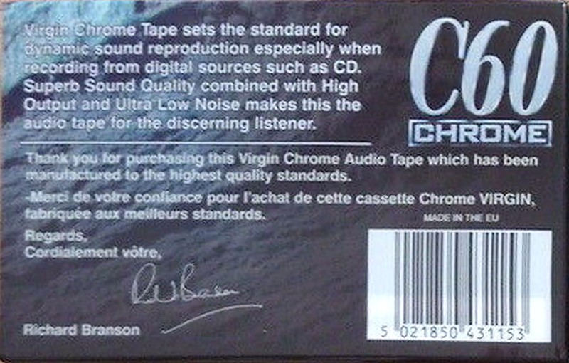 Compact Cassette Virgin 60 Type II Chrome UK