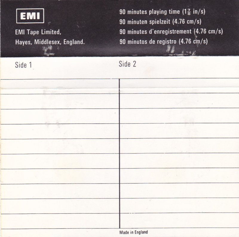 Compact Cassette EMITAPE HI-DYNAMIC 90 Type I Normal 1973 Europe