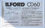 Compact Cassette Ilford CD 60 "Chrome Dioxid" Type II Chrome 1984 Europe