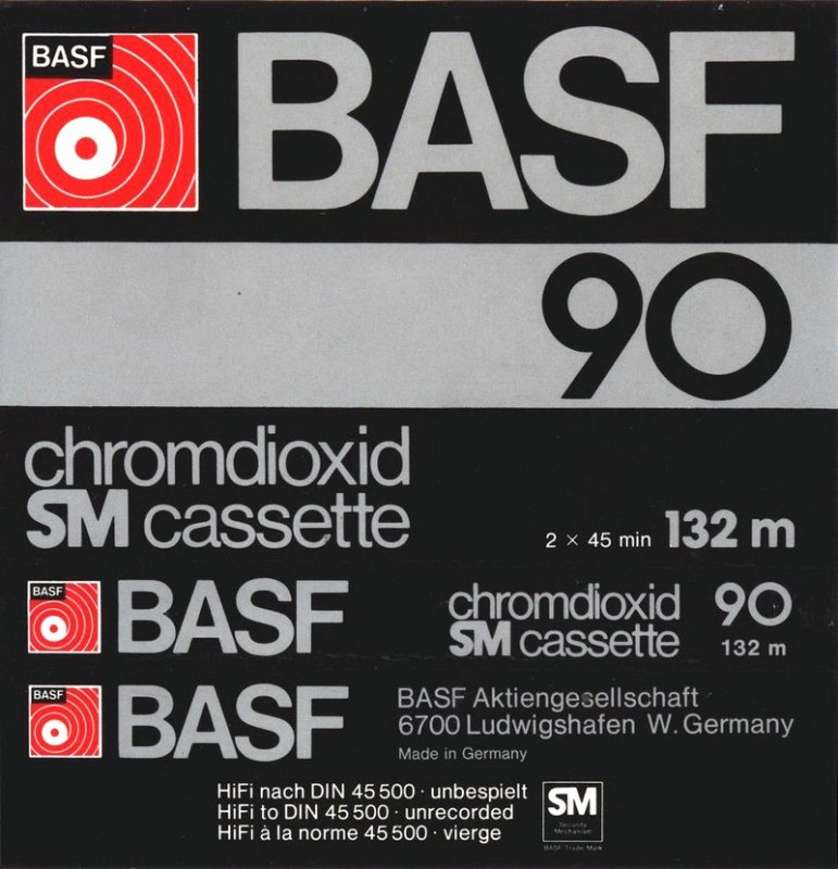 Compact Cassette BASF Chromdioxid 90 Type II Chrome 1977 Europe